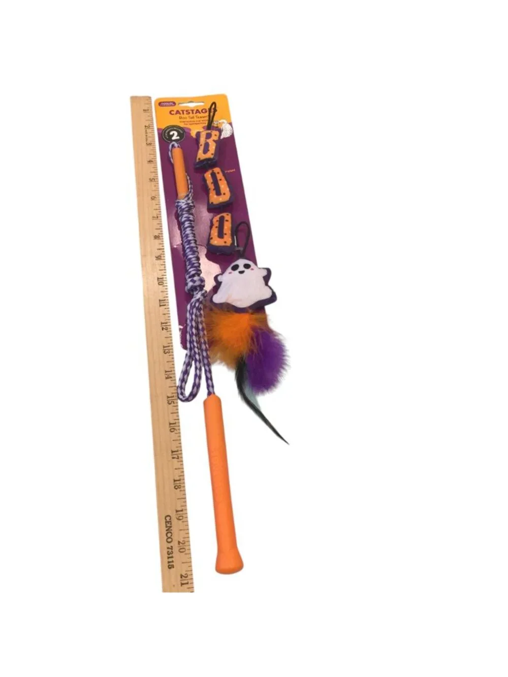 CATSTAGES Halloween BOO TAIL TEASERS Ghost Interactive Toy Orange Purple